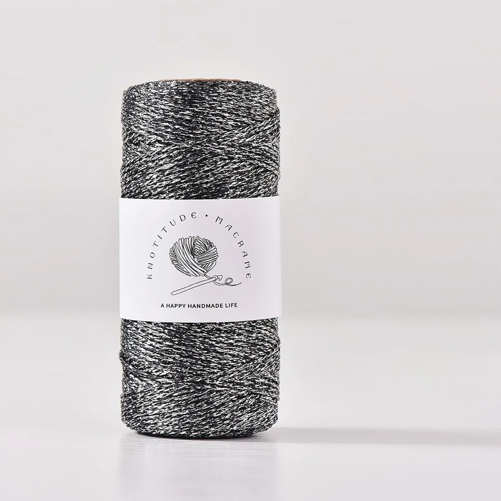 1mm Metallic Yarn Knitting Crochet DIY Handmade Hand-woven Wire 100M Multicolor Gift Wrapping Rope Sewing Accessories Oasis Select Grey