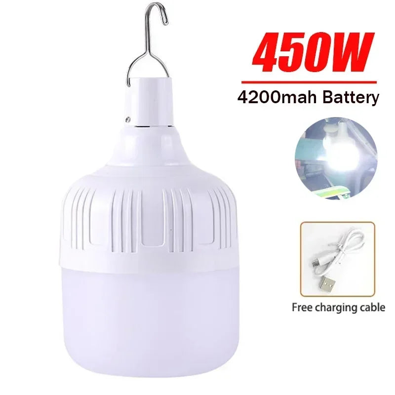 Solar Powered Lamps Portable Led Bulbs 80-500W LED Energy Saving Light for Outdoor Camping Tent Night Fishing Emergency Lights Oasis Select Conventional style D