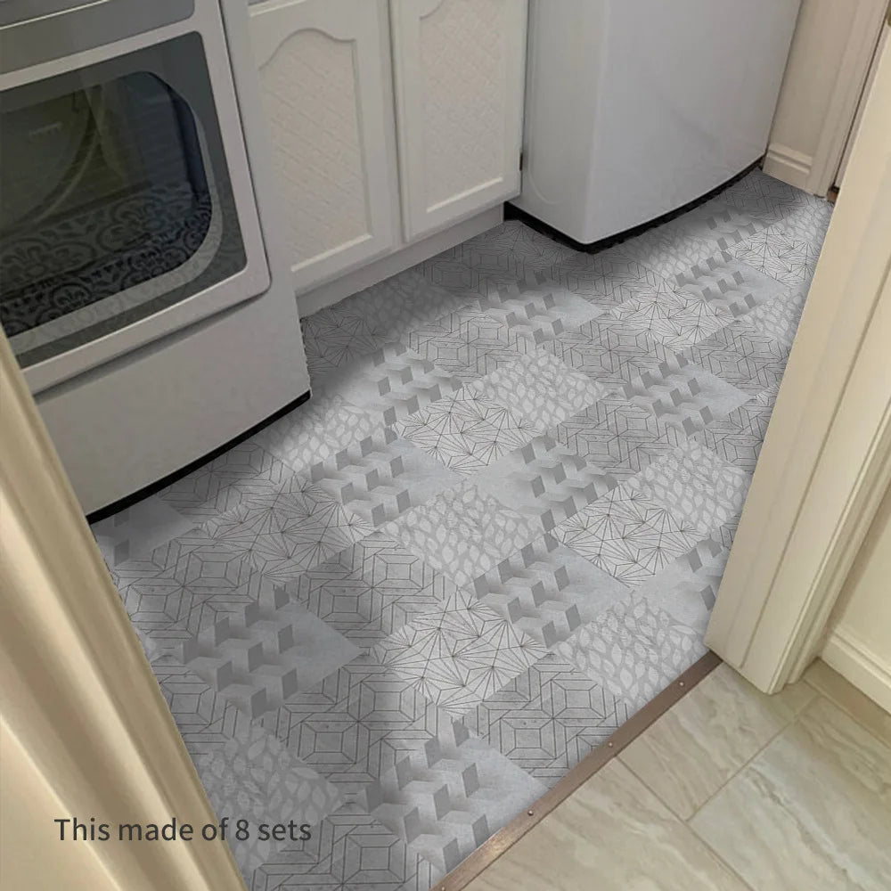 20*20cm Nordic Style Floor Tile Stickers Waterproof Anti-slip Wall Decals Home Decor for Bathroom Kitchen Oasis Select