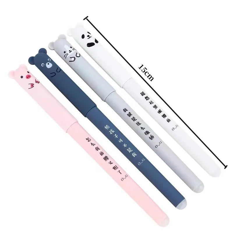 12pcs Animals Panda Erasable Gel Pen 0.5mm Blue Black Erasable Pen Refills Rods Washable Handle School Supplies Stationery Oasis Select