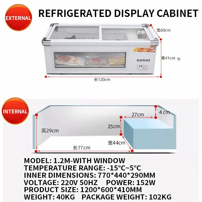 Tabletop Refrigerated Display Cabinet 1M/1.2M | Mobile Freezer