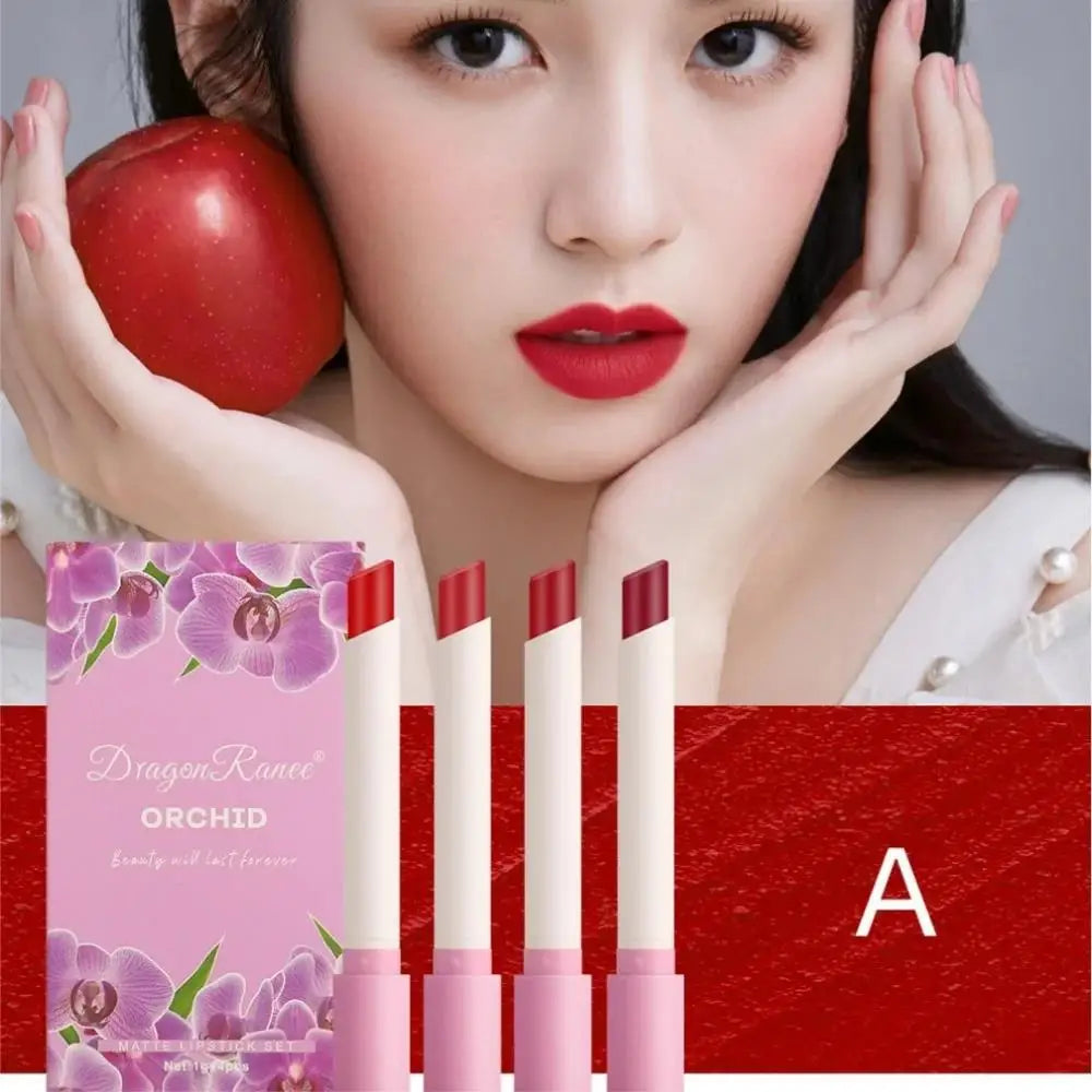 Dragon Ranee 4-Piece Velvet Matte Lipstick Set – Waterproof