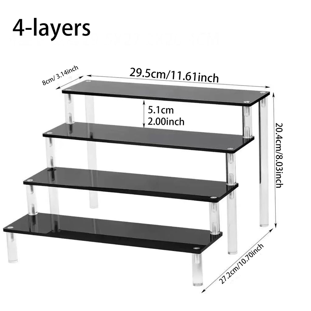 1pc Bracelet Jewelry Acrylic Display Stand Transparent/Black Jewelry Storage Stand Dressing Table Display Stand Store Stand Oasis Select 4layers-black