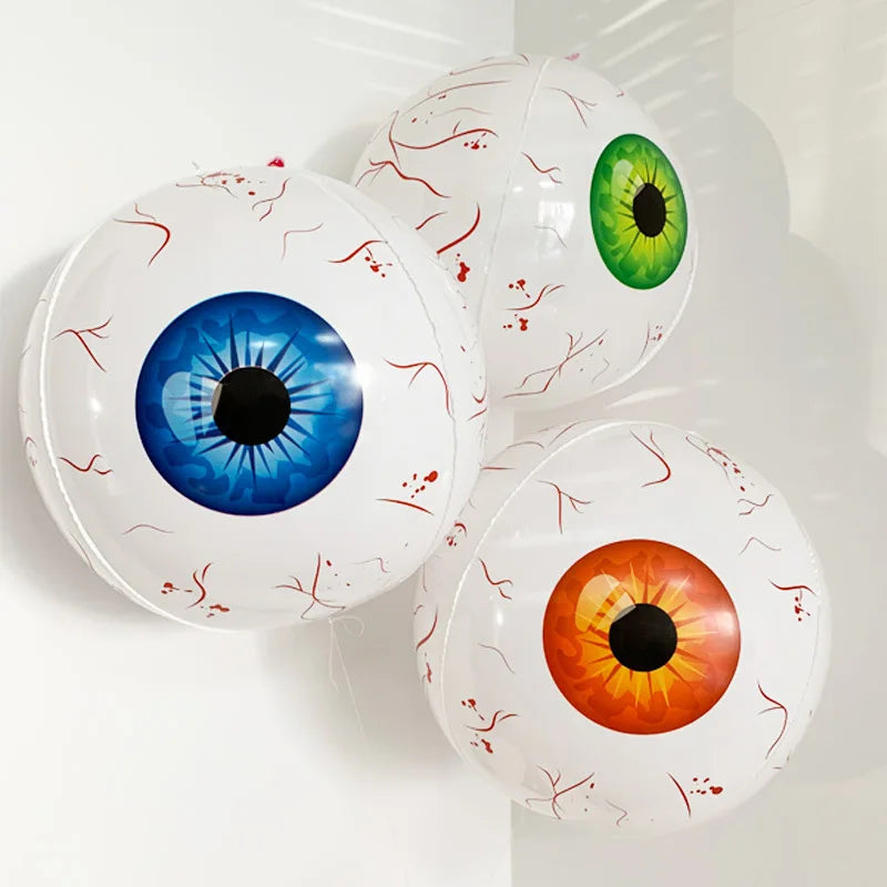 55CM/22Inch Halloween decoration balloon horror 4D inflatable eyeball Halloween theme eyeball party home decoration horror props Oasis Select