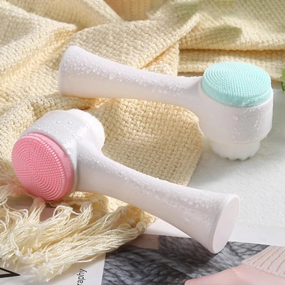3D Double-Sided Silicone Face Cleansing Brush – Deep Pore Clean