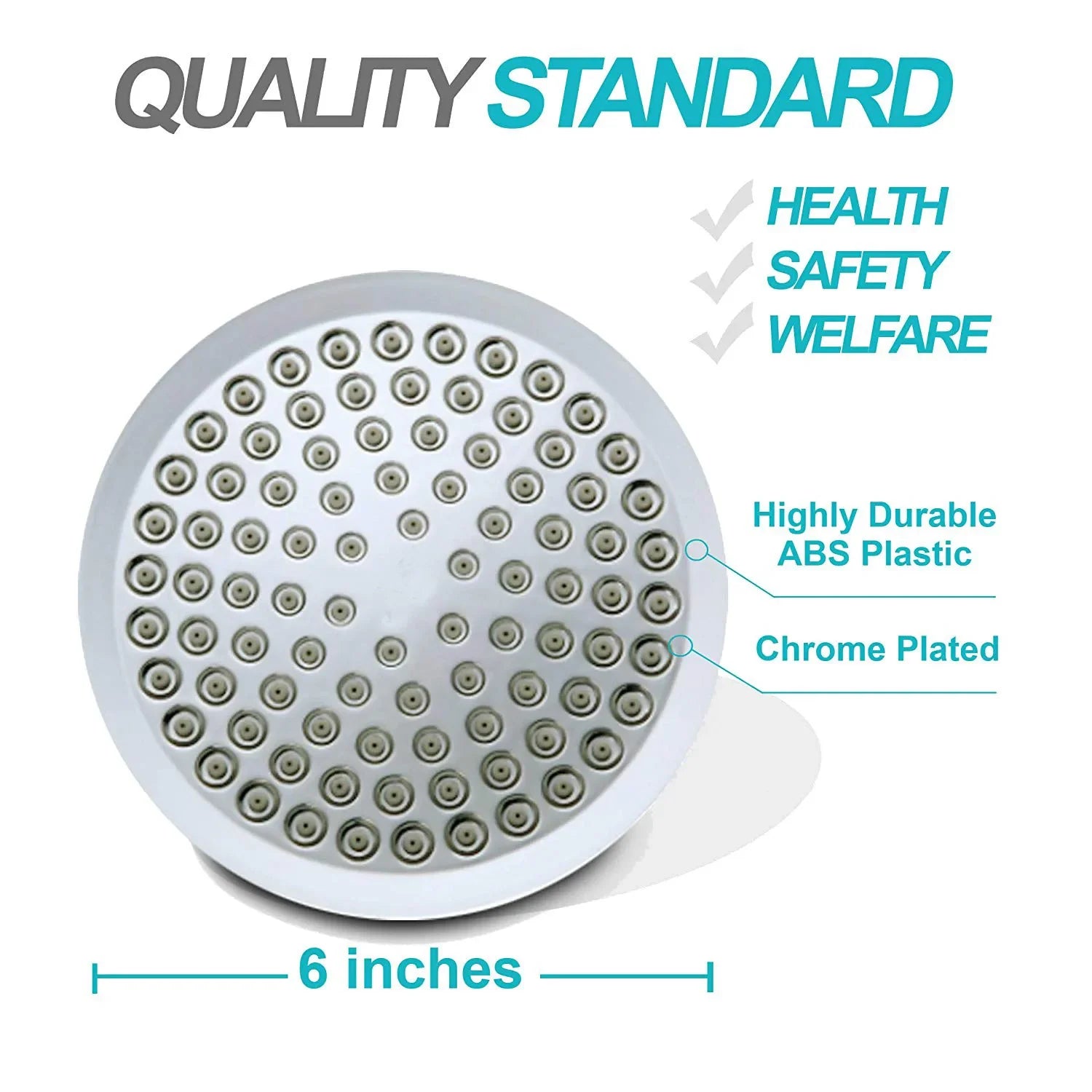 New 6 inches High Pressure Rain Shower Head with Arm 1min Installation Polished Chrome Rainfall Showerhead Anti-Clogging Nozzles Oasis Select