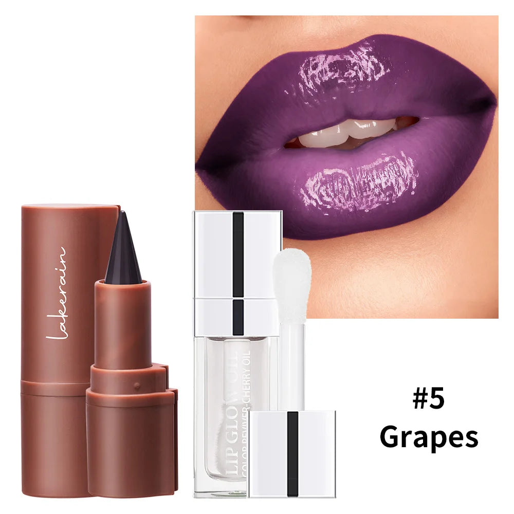 3D Lip Gloss & Liner Set – Hydrating, Long-Lasting Natural Finish