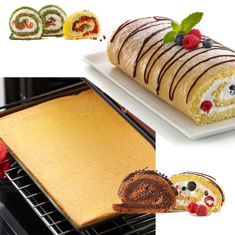 Swiss Cake Roll Mat Silicone Baking Mat Non-stick Baking Pastry Tool Macaron Roll Pad Bakeware Cake Tray Oven Kitchen Accessory Oasis Select