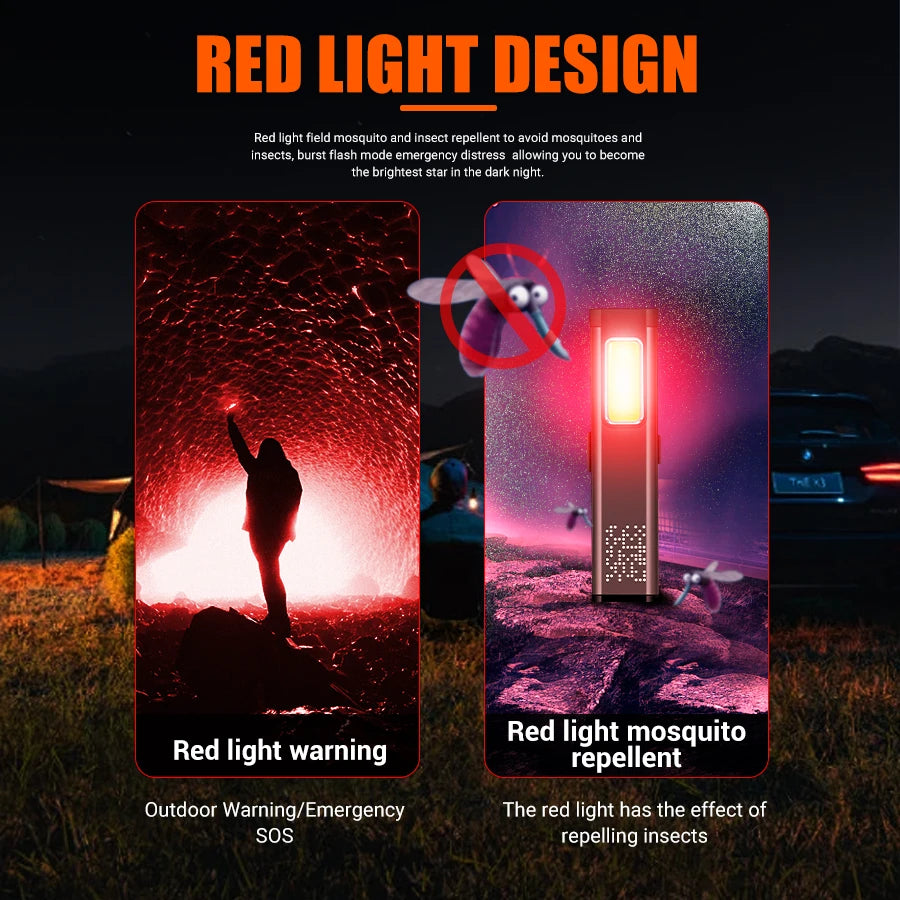 ZHIYU Rechargeable Pocket Flashlight 800LM COB 6 Modes USB-C