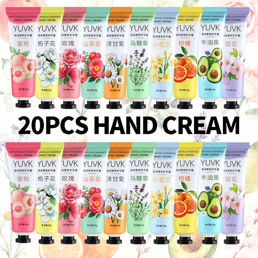 20PCS Fruit Flower Hand Cream Deeply Moisturizes Hands, Prevents Dry and Cracked Hands in Winter, Protects Hands Oasis Select 600G