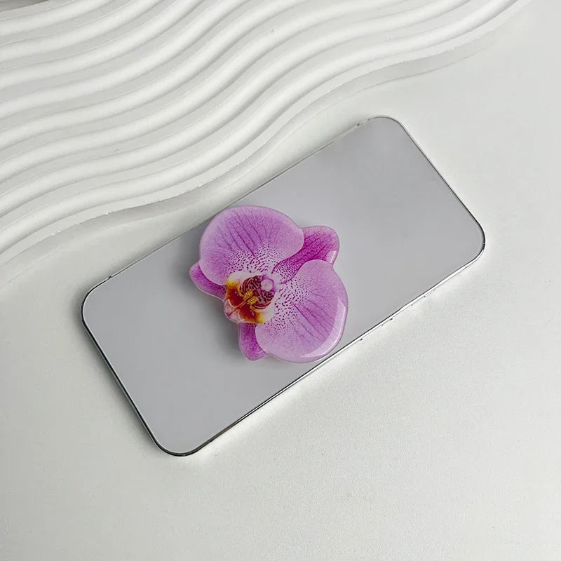 Acrylic Flower Phone Holder Socket Folding Phone Grip Trendy Mobile Phone Ring Buckle Stand For Universal Smartphone Accessories Oasis Select S13