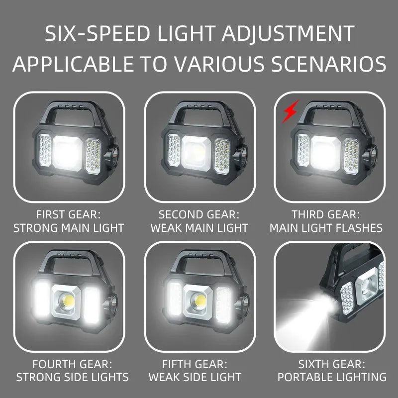 ESMARTER 800-Lumen Rechargeable LED Flashlight | 6 Modes, Solar