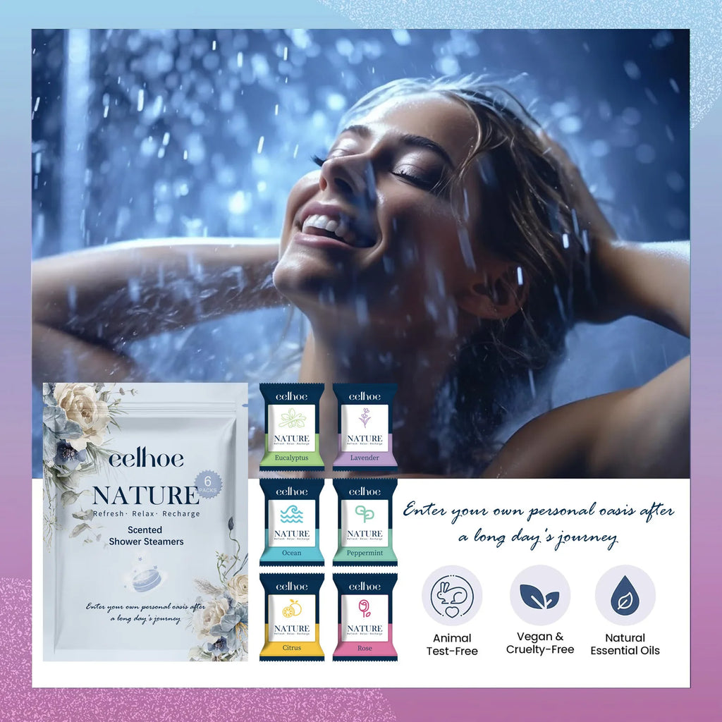 Aromatherapy Shower Steamers Sleep Aid Relaxing Relieve Stress Fatigue Shower Tablets Spa Bathbombs Natural Scent Spa Relaxation Oasis Select 6 Pack Bagged 6 Packs