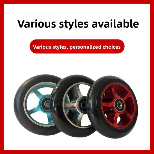 100mm Scooter Wheels Replacement with Bearings Aluminum Wear-Resistant PU Stunt Scooter Parts Kick Scooter Accessories 2pcs/set Oasis Select