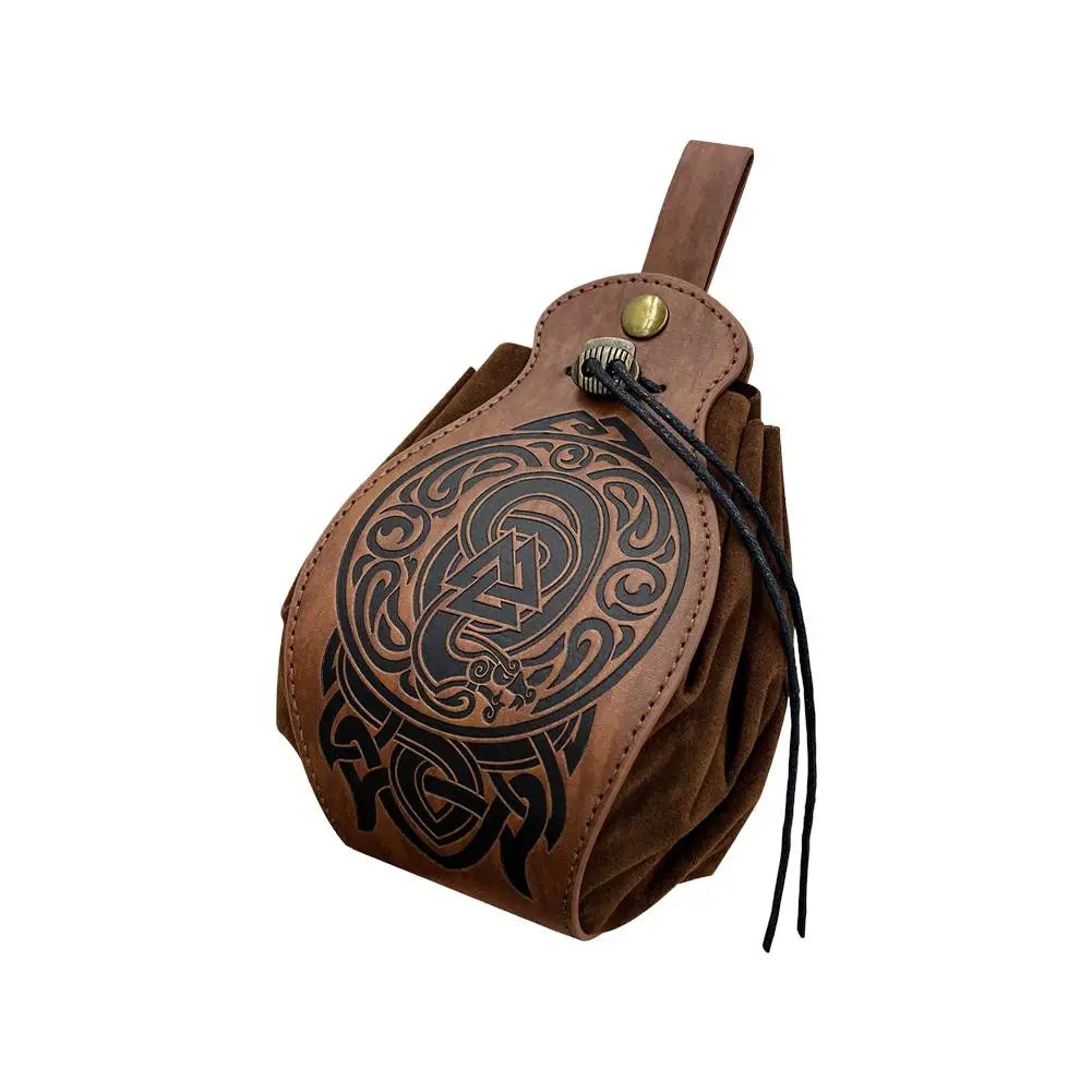 PU Leather Celtic Dice Bag Pouch | D&D RPG LARP Medieval Gift