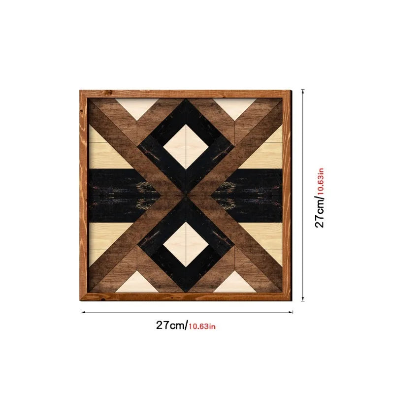 Wall Stickers Wooden Frame Paintings Nordic Style Geometric Patterns Living Room Bedroom Study Decoration Oasis Select MZ450-B model