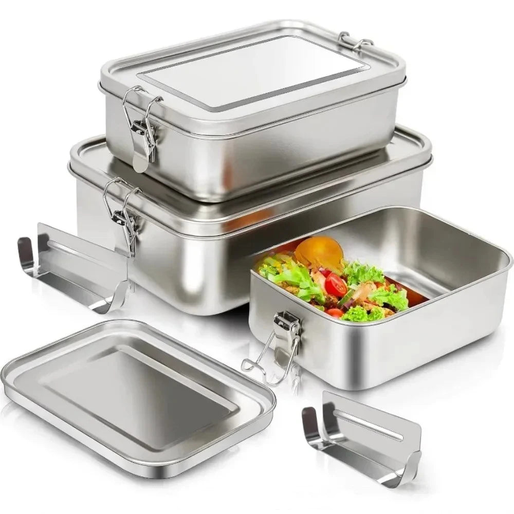 Stainless Steel Bento Box – Leakproof Lunch Box with Clips Stainless Lunch Box Oasis Select