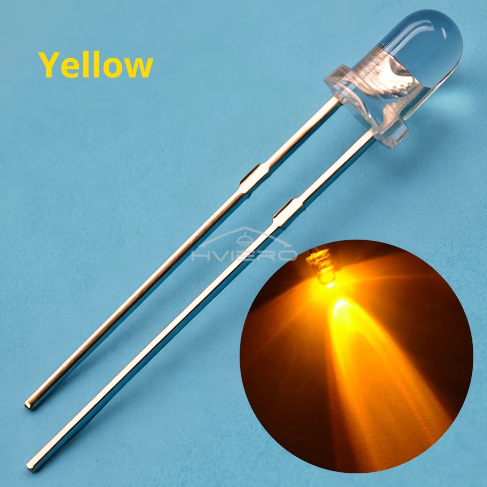 100Pcs 3mm LED Diode Assortment Kit – Ultra Bright Multi-Color