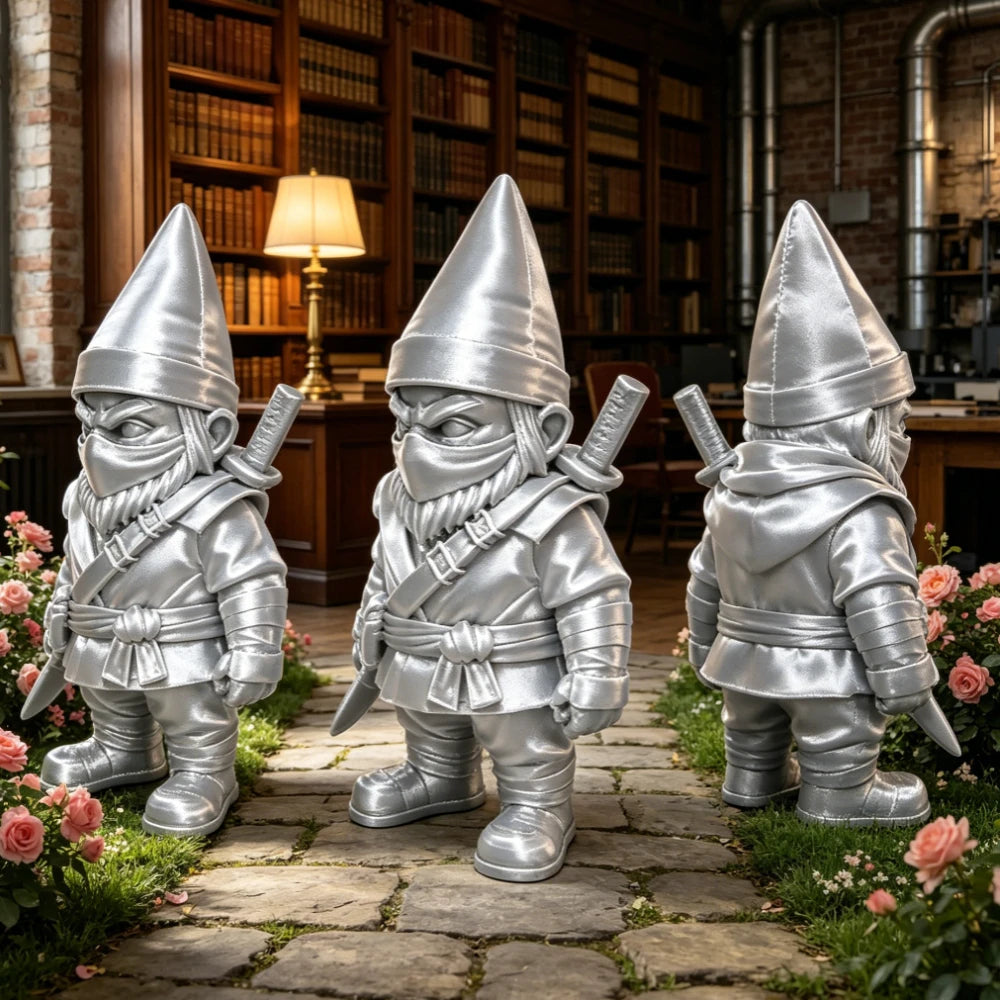 Ninja Gnome Figurines Warrior Dwarf Statues Fantasy Style Ornaments for Home Office Desktop Shelf and Garden Bonsai Decor Gifts Oasis Select
