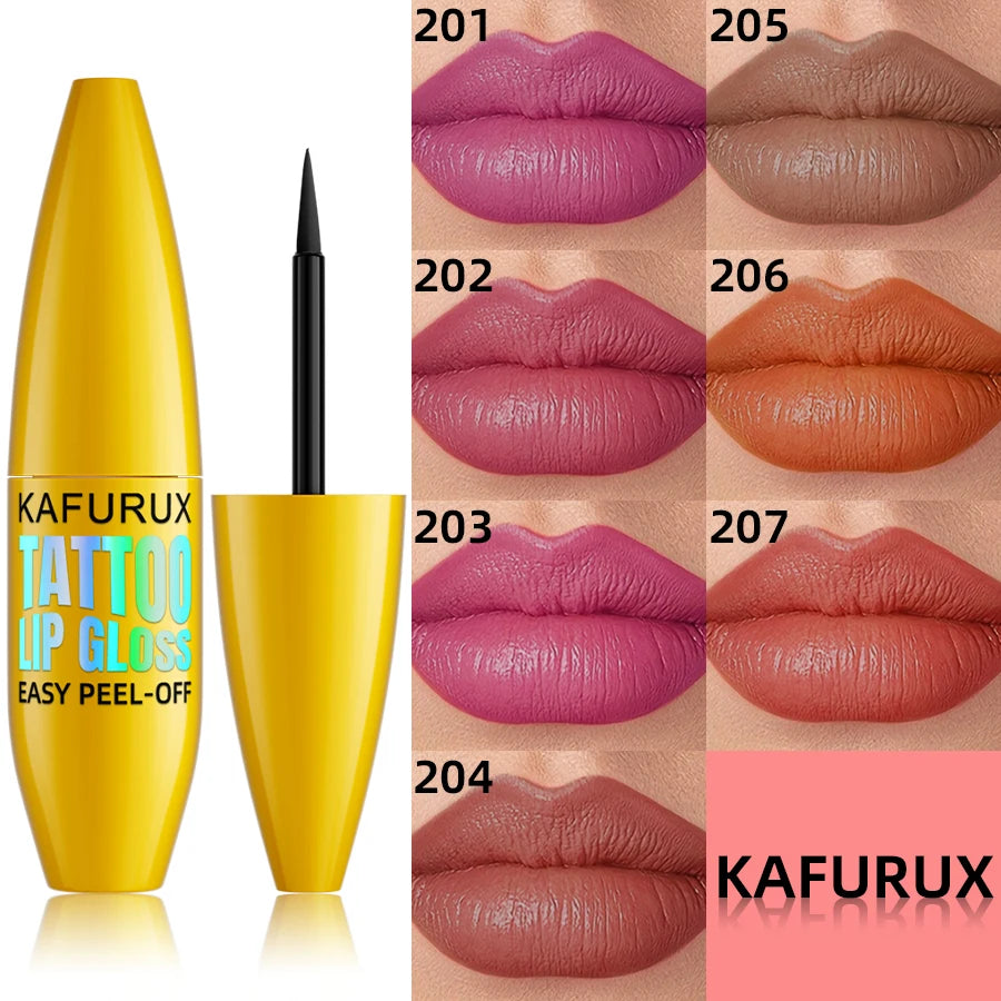 KAFURUX Korean Matte Peel-Off Lip Tint – 7 Colors Lip Stain