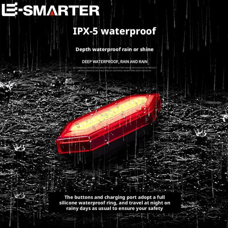 Waterproof Bicycle Taillight LED Cycling Helmet Warning Safety Light USB Rechargeable Road MTB Red Tail Lamp Bike Accessories Oasis Select