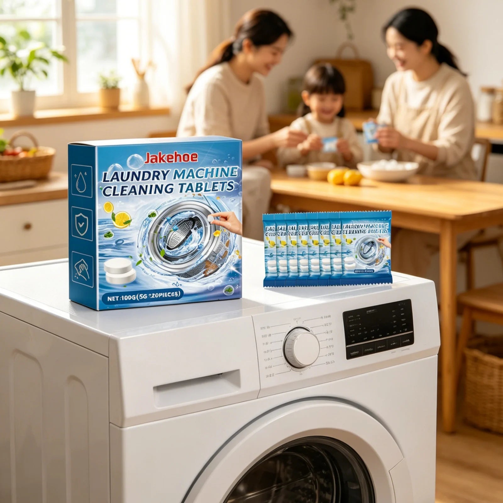 Jakehoe Laundry Machine Cleaning Tablets Deep Cleaning Remove Odor Long Lasting Effect Washing Machine Cleaner Tablets 20 Pieces Oasis Select