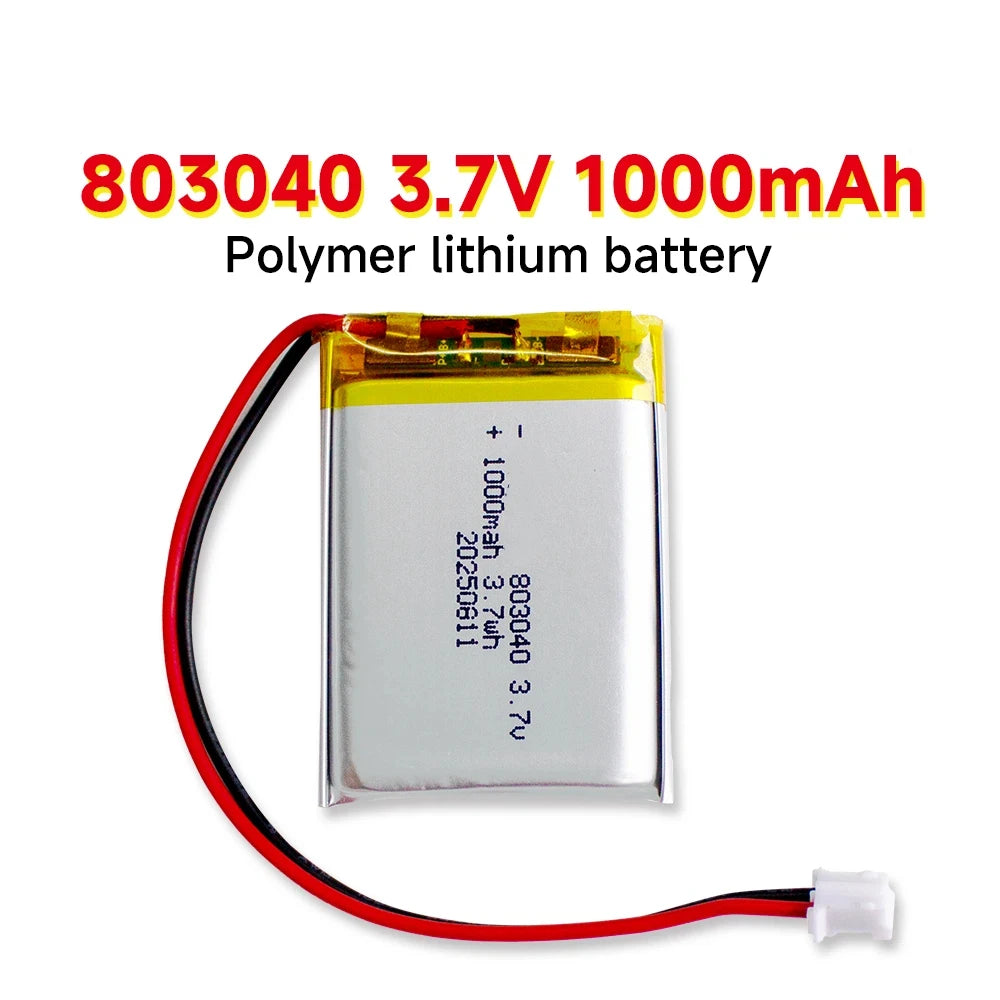 3.7V 803040 1000mAh LIPO Batteries 803040 Lithium Li-Ion Polymer Battery for Remote Control iPod Bluetooth Speaker GPS Oasis Select
