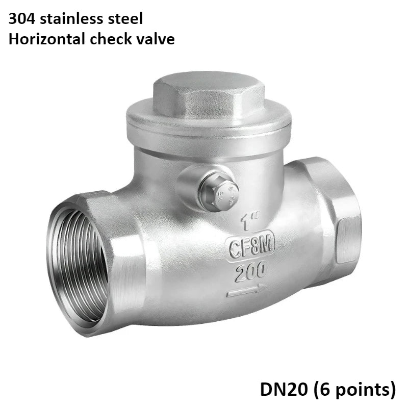 304 Stainless Steel Horizontal Check Valve 2/3/4/6 Point Swing Check Valve Internal Thread Oasis Select DN20 (6 points) Check valve 304 Stainless steel