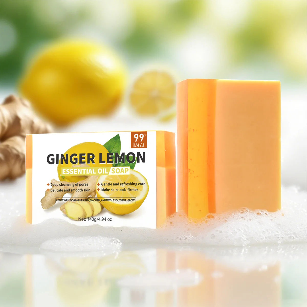 24K Gold Foil Turmeric Cleansing Soap – 150g Face & Body Bar