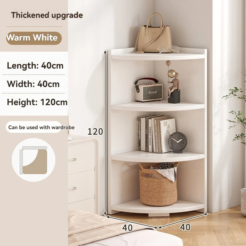 Corner storage cabinet for home use, simple foyer, coat rack, corner wall display cabinet, floor standing bookshelf, bedroom sid Oasis Select four layers-40-120
