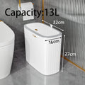 Narrow Shape Press Ring Trash Can with Lid for Bathroom Gap, Highlighting the Features of Garbage Classification Oasis Select style B white 13L