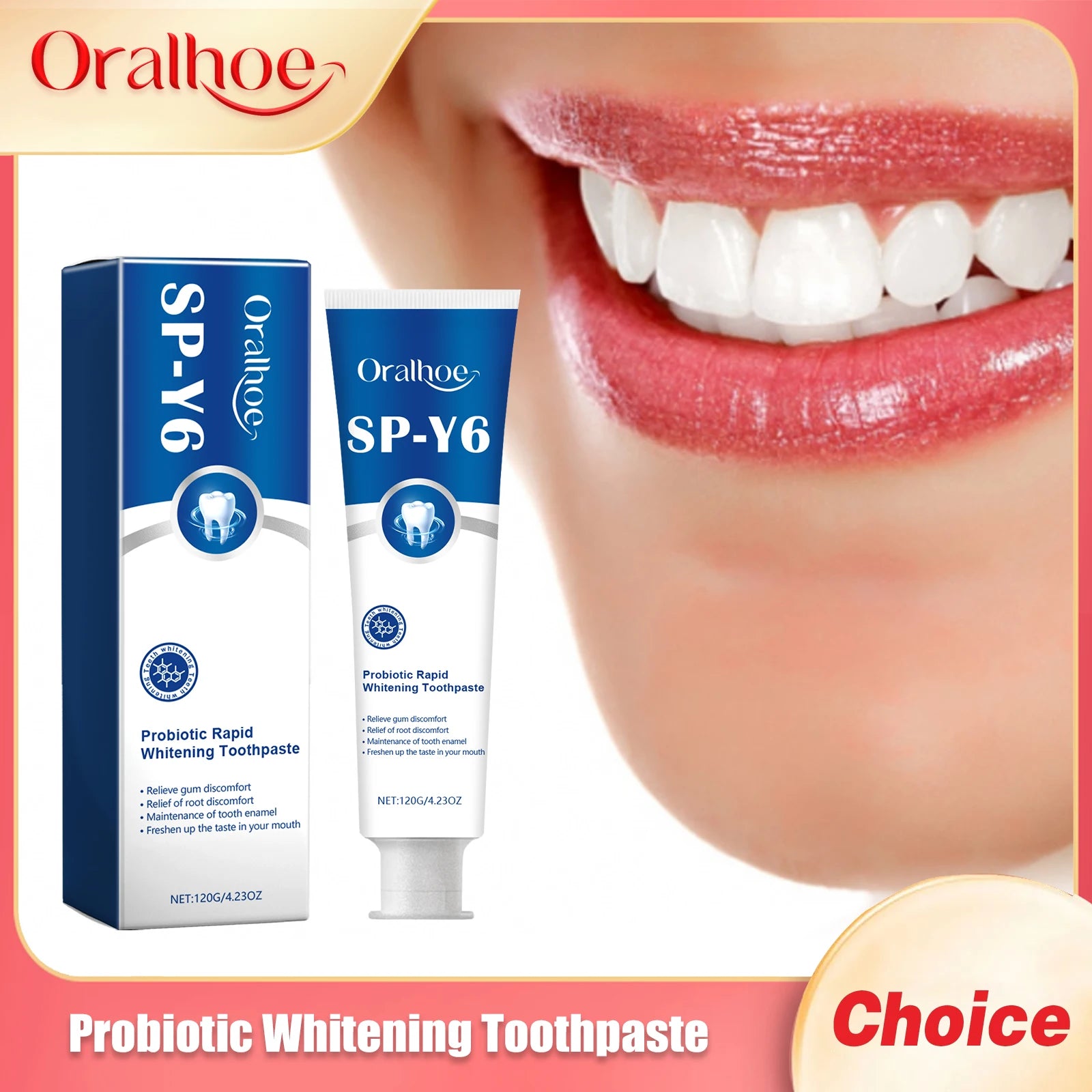 Oralhoe Probiotic W-hitening Toothpaste Fresh Breathing Deep Cleansing Remove Yellow Plaque Stains Teeth Brightening Toothpaste Oasis Select