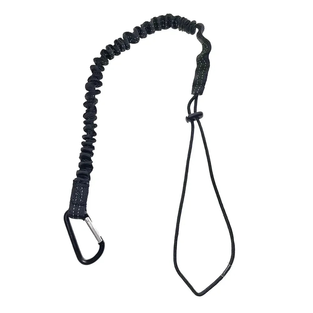 SUP Paddle Leash with Carabiner Safety Kayak Rowing Boat Fishing Rod Pole Coiled Lanyard Cord Tie Rope Oasis Select Black