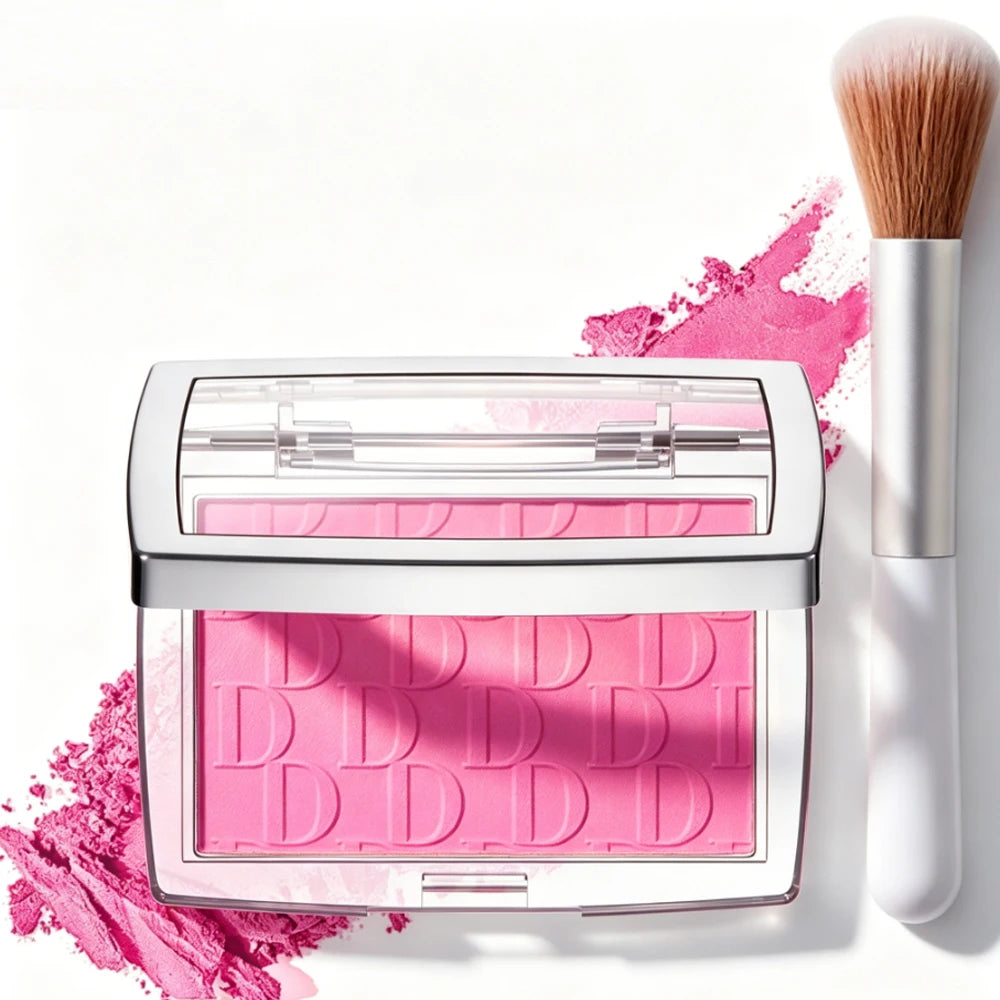 2pcs Matte Embossed Blush Palette High Pigmented Pink Coral Cheek Blush Powder With Professional Makeup Brush Oasis Select