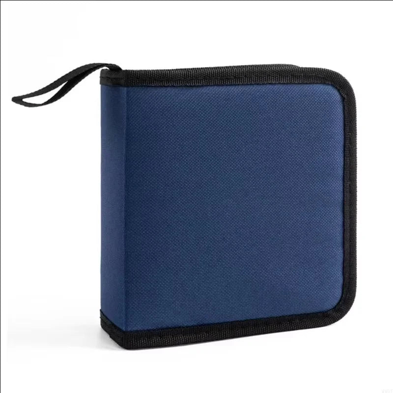 40 Disc CD DVD Carry Case Handbags DVD Organizer Wallet Storage Bags Album Box Cases DVD Booklet Holder Oxford Cloth Oasis Select Blue