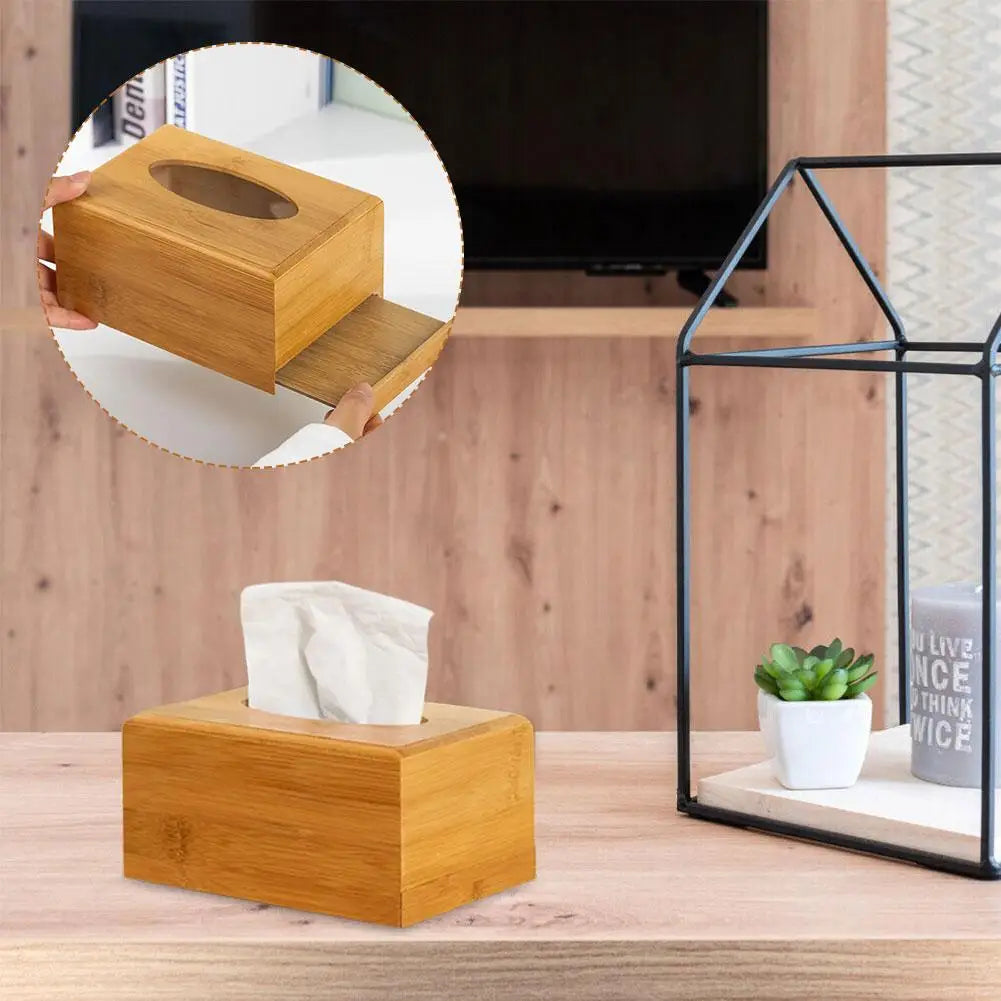 Bamboo Tissue Box Cover 23x12cm | Wooden Napkin Holder Tissue Box Cover Oasis Select