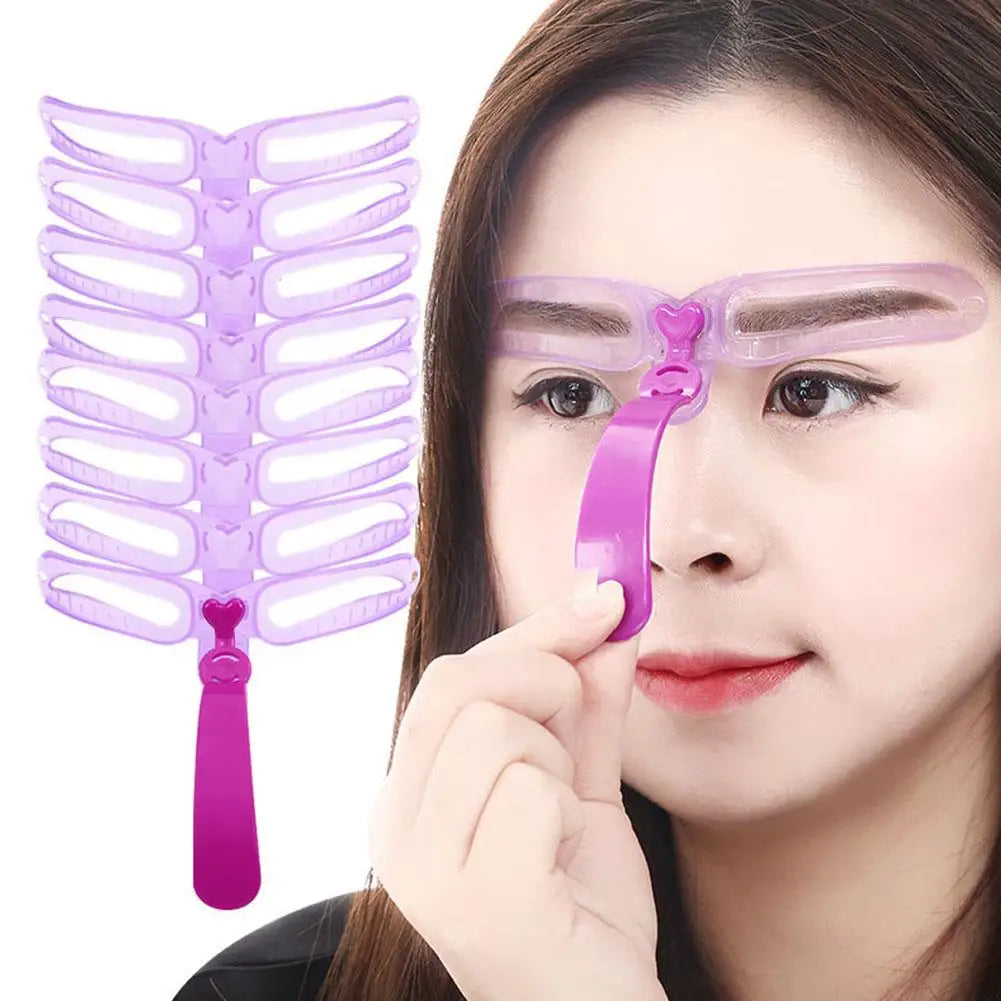 8 in1 Eyebrow Shaping Template Reusable Eyebrows Shaper Stencils Kit Grooming Card Definition Brow Makeup Tools Accessories Oasis Select