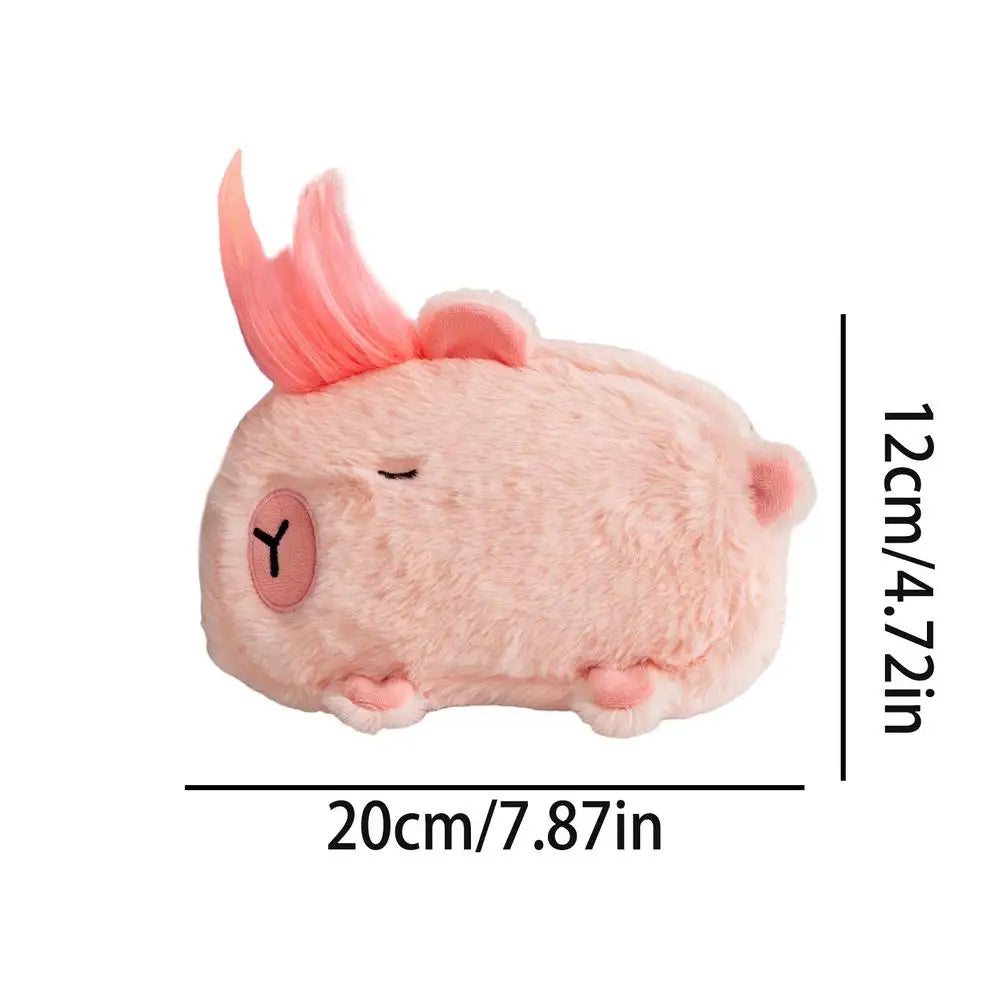 1PC Pencil Case Plush Capybara Pencil Storage Bag Pen Case Multifunction Large Capacity Stationery Pouch Bags Oasis Select Pink