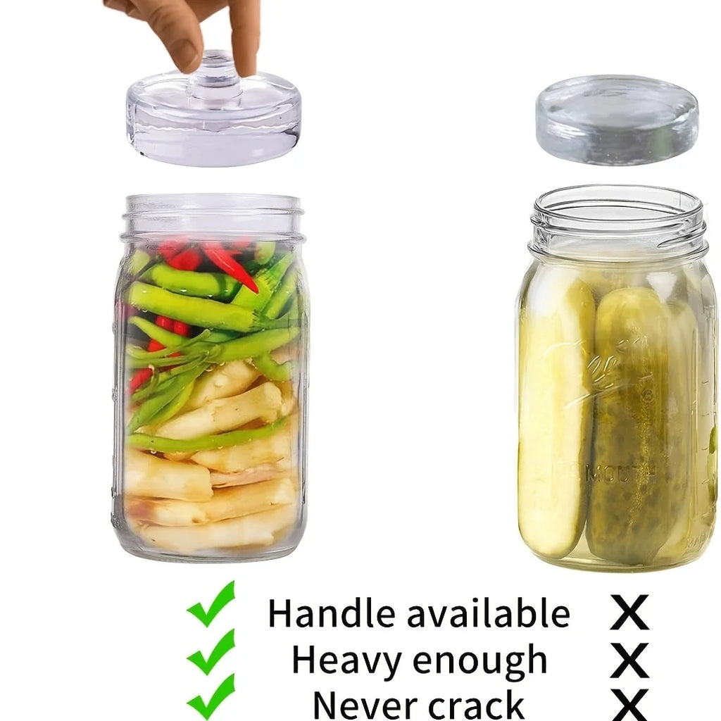 4pcs Glass Fermentation Weights for Wide-Mouth Mason Jars,Pickling Stones for Kimchi, Sauerkraut,Vegetable Fermentation &Canning Oasis Select