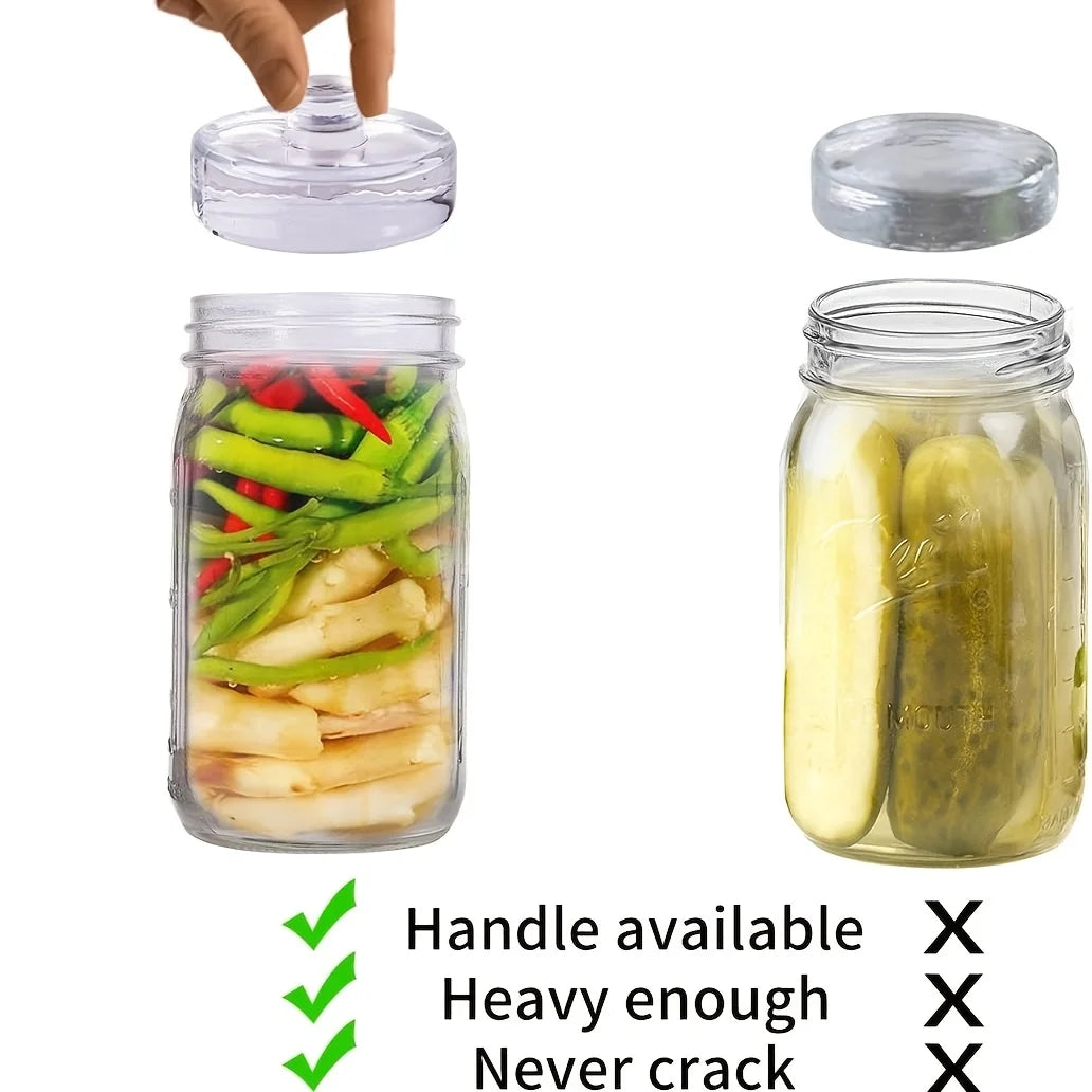 4pcs Glass Fermentation Weights for Wide-Mouth Mason Jars,Pickling Stones for Kimchi, Sauerkraut,Vegetable Fermentation &Canning Oasis Select