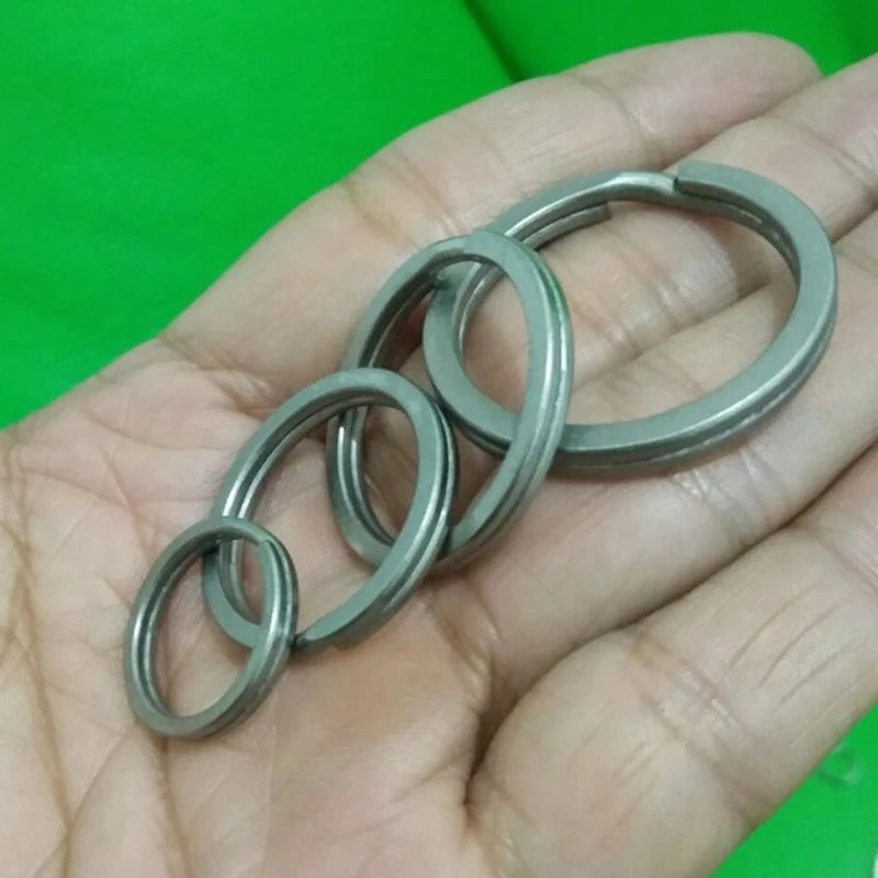 Scuba Diving Round Flat Titanium key ring keychain Diver Split Circle Clip Keyring Oasis Select