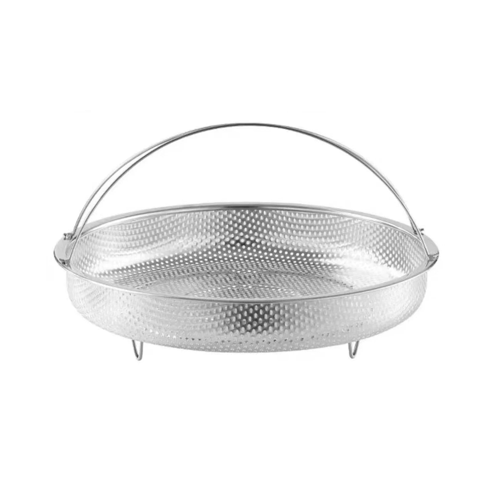 Stainless Steel Steaming Tray & Drain Basket with Handles