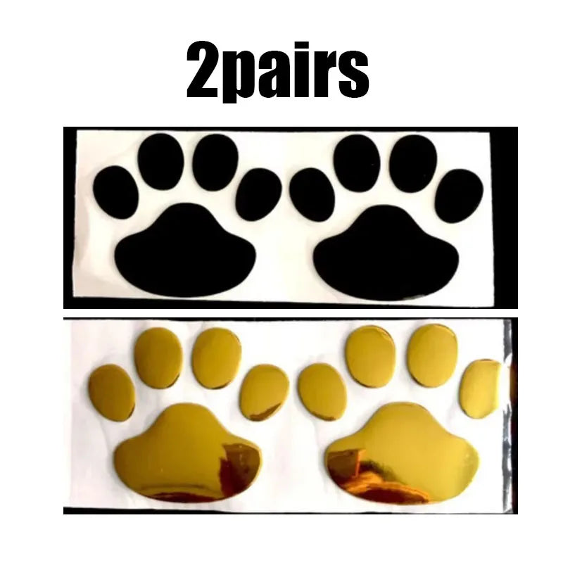 1/2/4pairs Car 3D Stereo Footprint Car Stickers Creative Dog Paw Body Stickers Soft Electric Car Footprint Personalized Stickers Oasis Select 2pairs mix 3