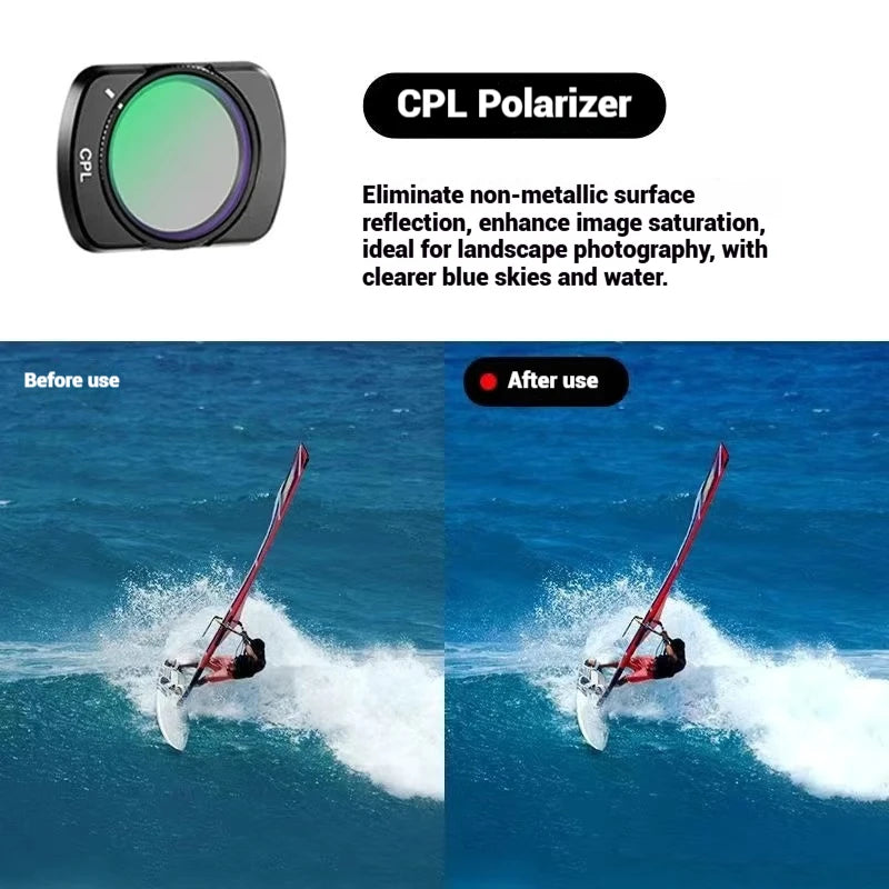 DJI Osmo Pocket 3 & 4 Filter Set – CPL ND Black Mist Wide
