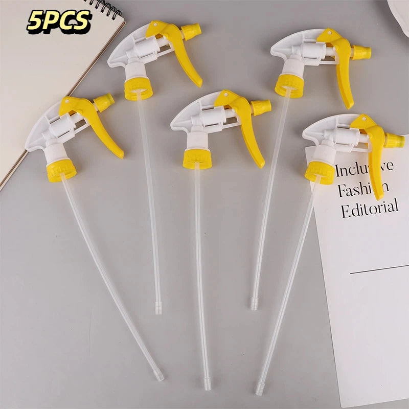 5Pcs Durable Spray Bottle Trigger Nozzle Set for Hair Styling Garden Plant Watering - Compatible with Beverage Coke Bottles Oasis Select Yellow