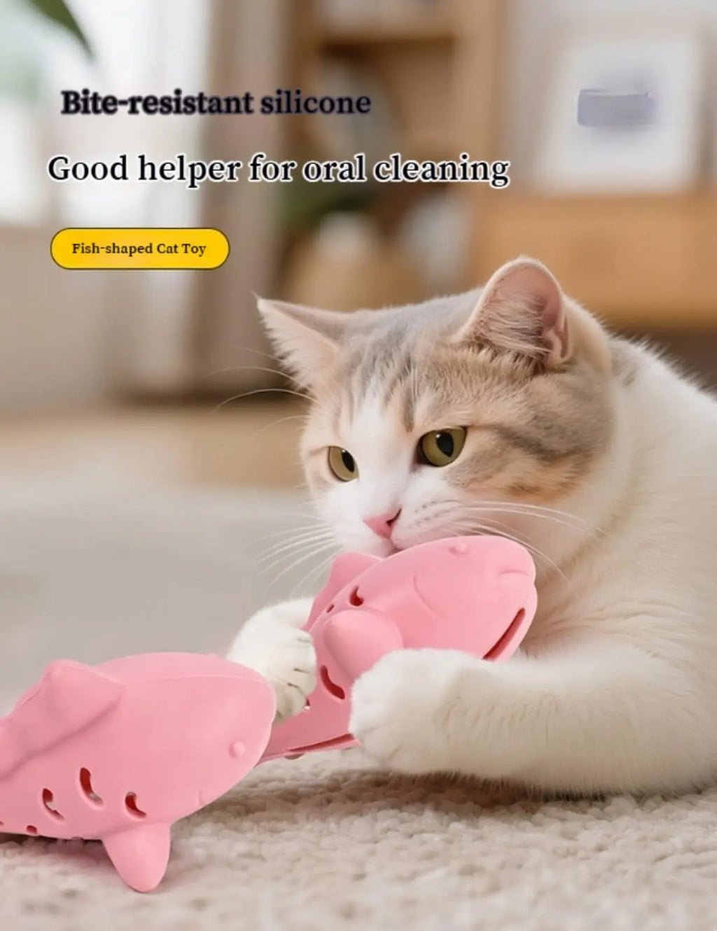 Fish-Shaped Cat Chew Toy - Dental Treat Dispenser Puzzle, Safe Silicone, No Battery, Interactive Pet Snack Game Oasis Select