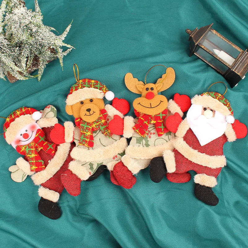 Christmas Dancing Old Man Snowman Small Figurine Pendant, Holiday Christmas Tree Doll Decoration and Arrangement Pendant Oasis Select