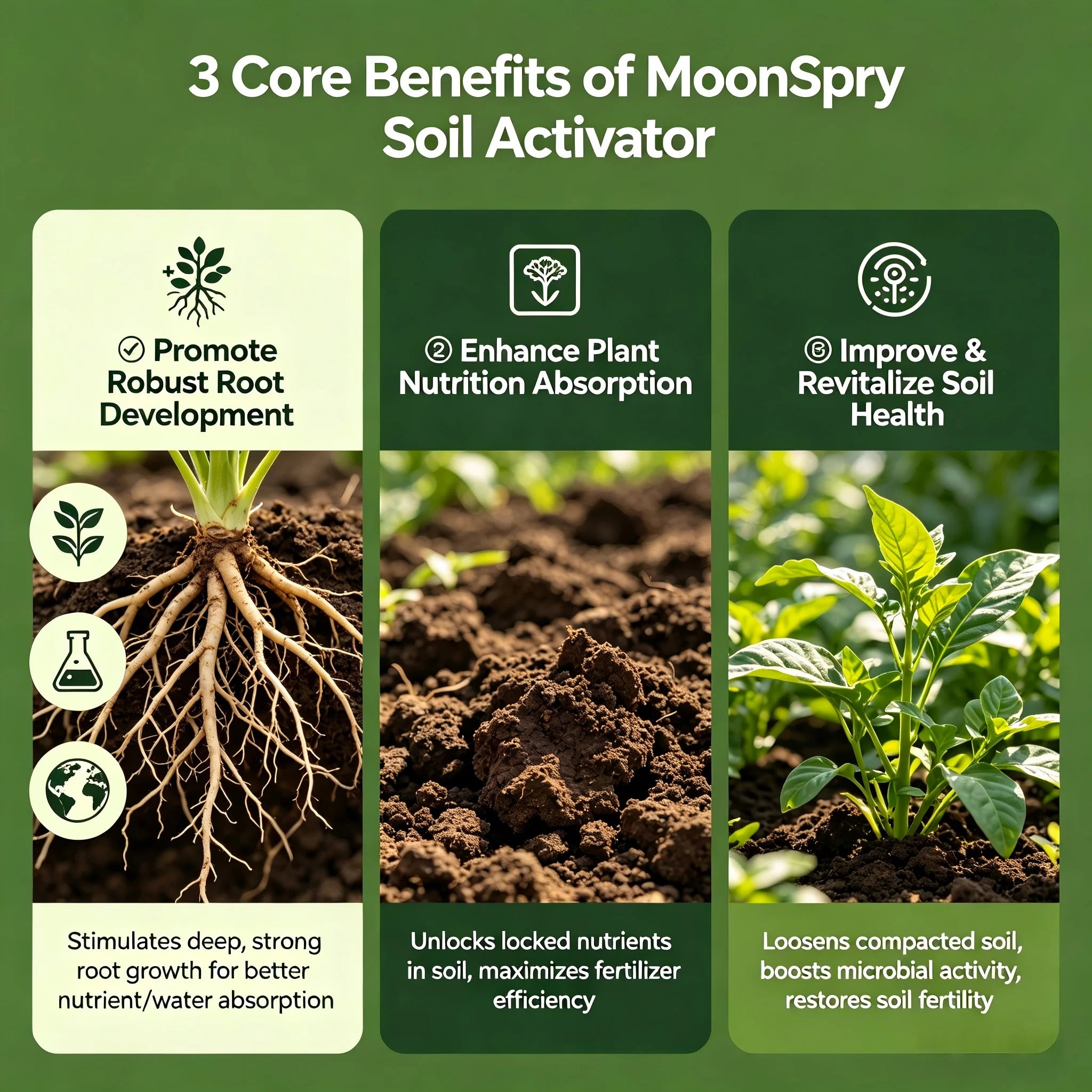 Soil Activator for Plants Garden Nutrient Soil Promote Root Health Growth Flower Loose Soil Improves Soil Structure Plant Care Oasis Select