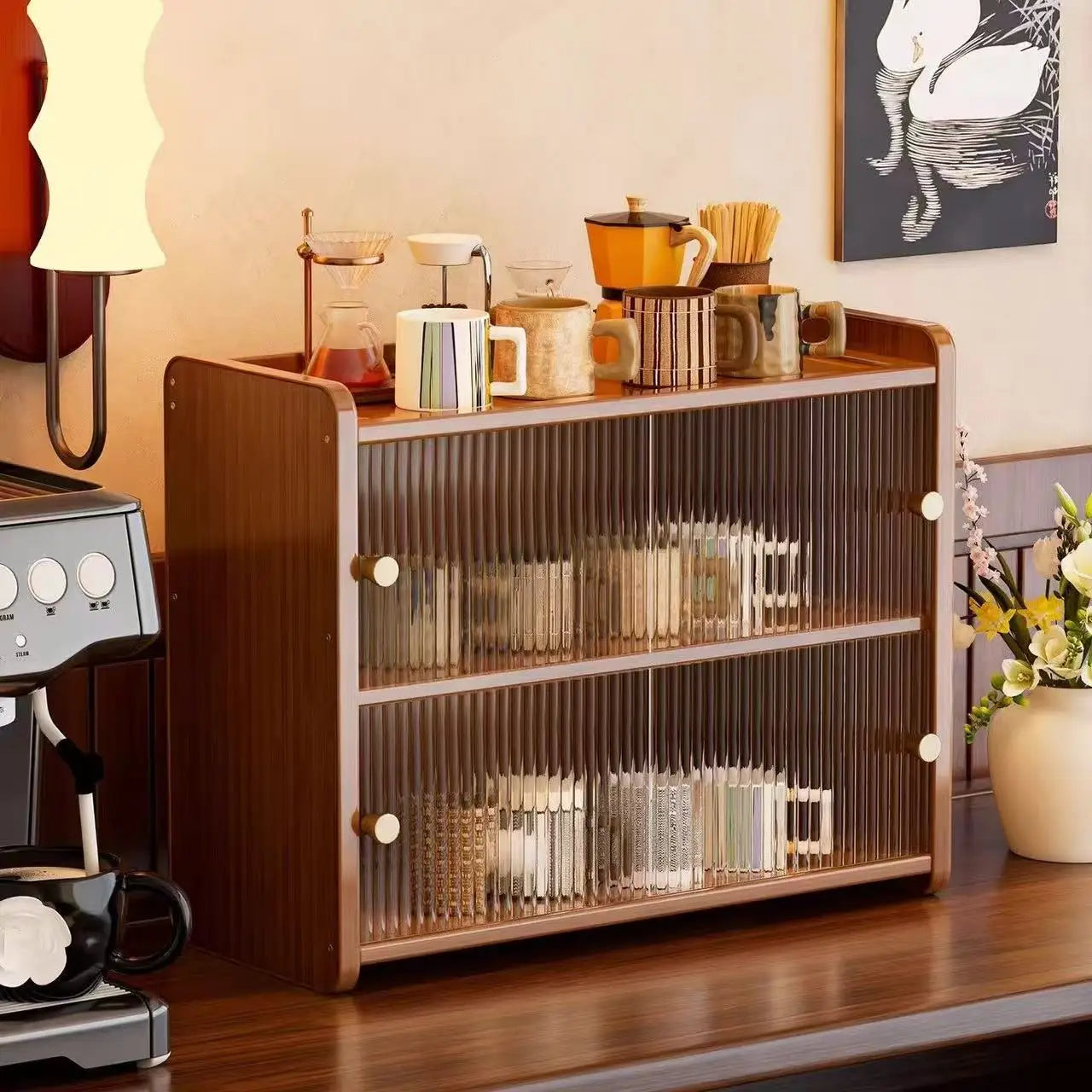 Dining table countertop table water cup tea cup tea set small shelf desktop table coffee cup holder cup storage rack Oasis Select