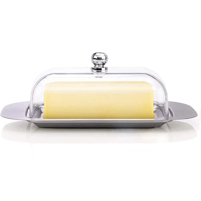Butter Dish, Stainless Steel Butter Dish with Lid - Solid Cheese/Butter Container - Butter Cheese Kitchen Cooking Storage Box Oasis Select